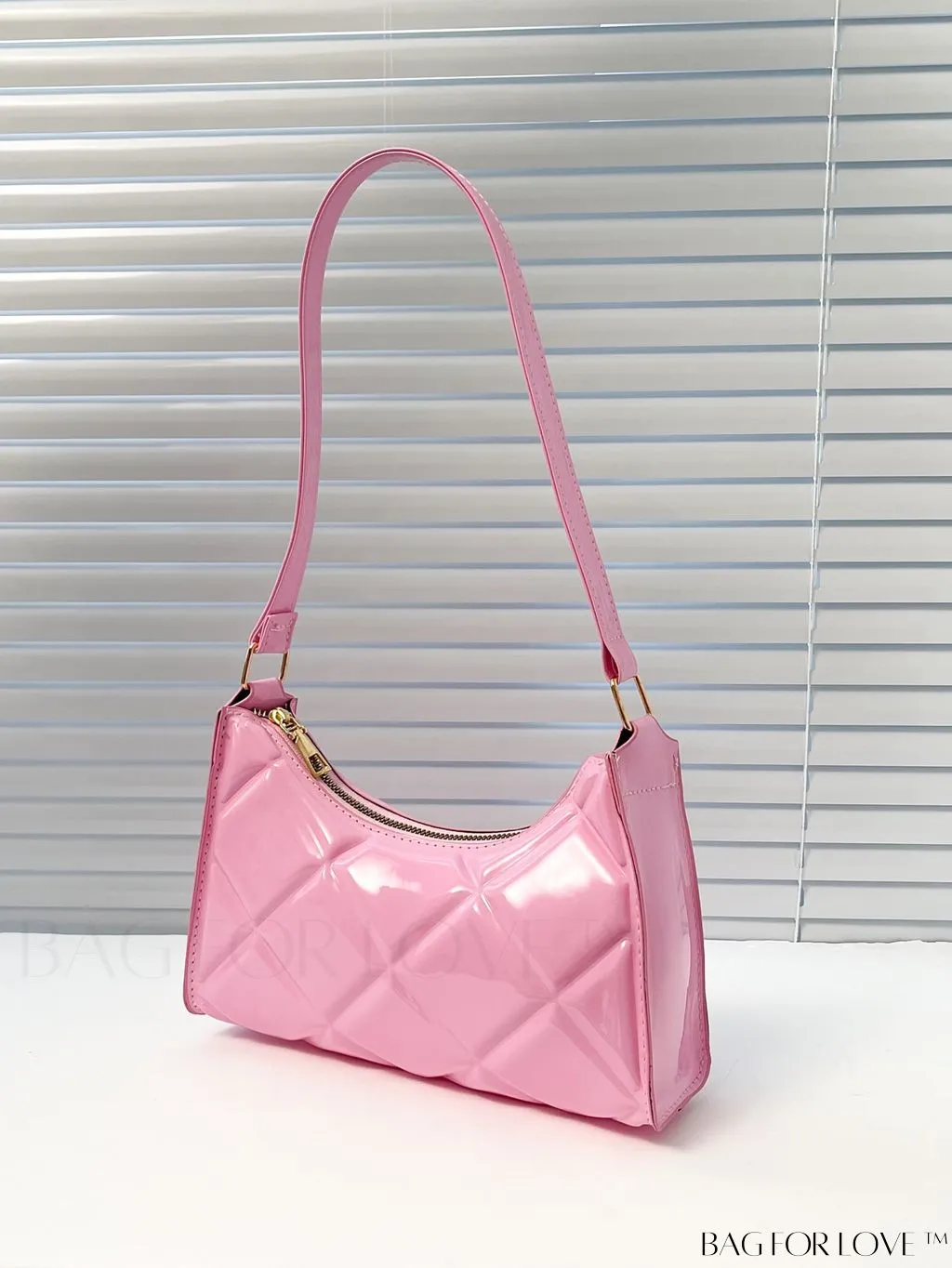 BagForLove - Embossed Baguette Handbag - Sleek and Minimalist Design