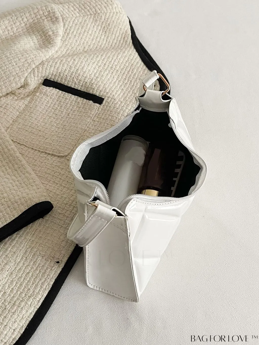 BagForLove - Embossed Baguette Handbag - Sleek and Minimalist Design