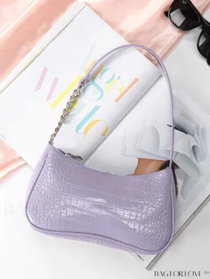 BagForLove - Embossed Crocodile Baguette Purse