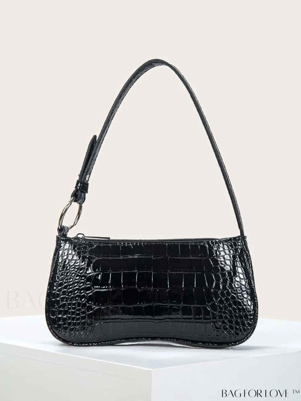 BagForLove - Embossed Crocodile Baguette: Sophisticated and Compact