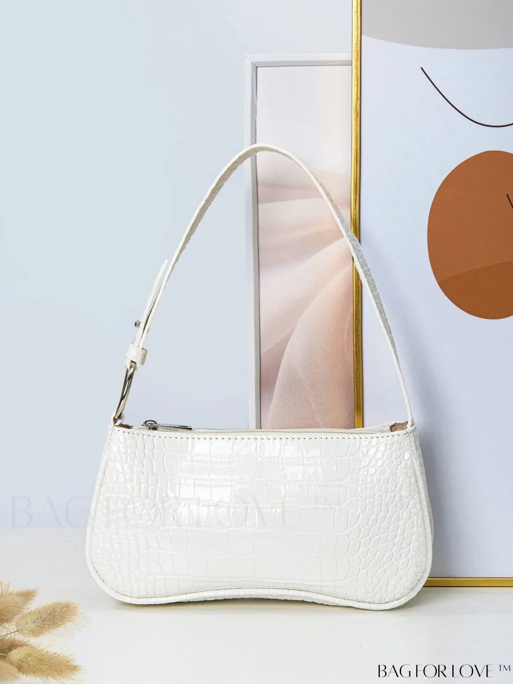 BagForLove - Embossed Crocodile Baguette: Sophisticated and Compact