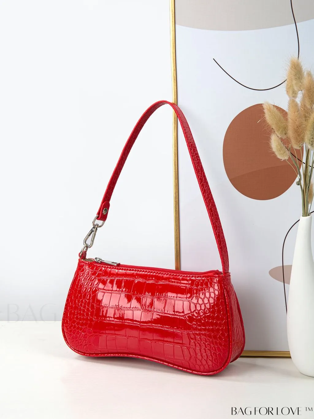 BagForLove - Embossed Crocodile Baguette: Sophisticated and Compact