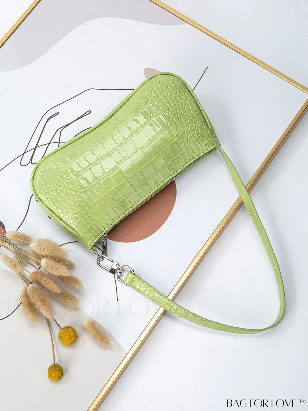 BagForLove - Embossed Crocodile Baguette: Sophisticated and Compact