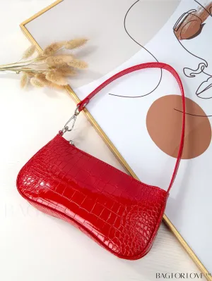 BagForLove - Embossed Crocodile Baguette: Sophisticated and Compact