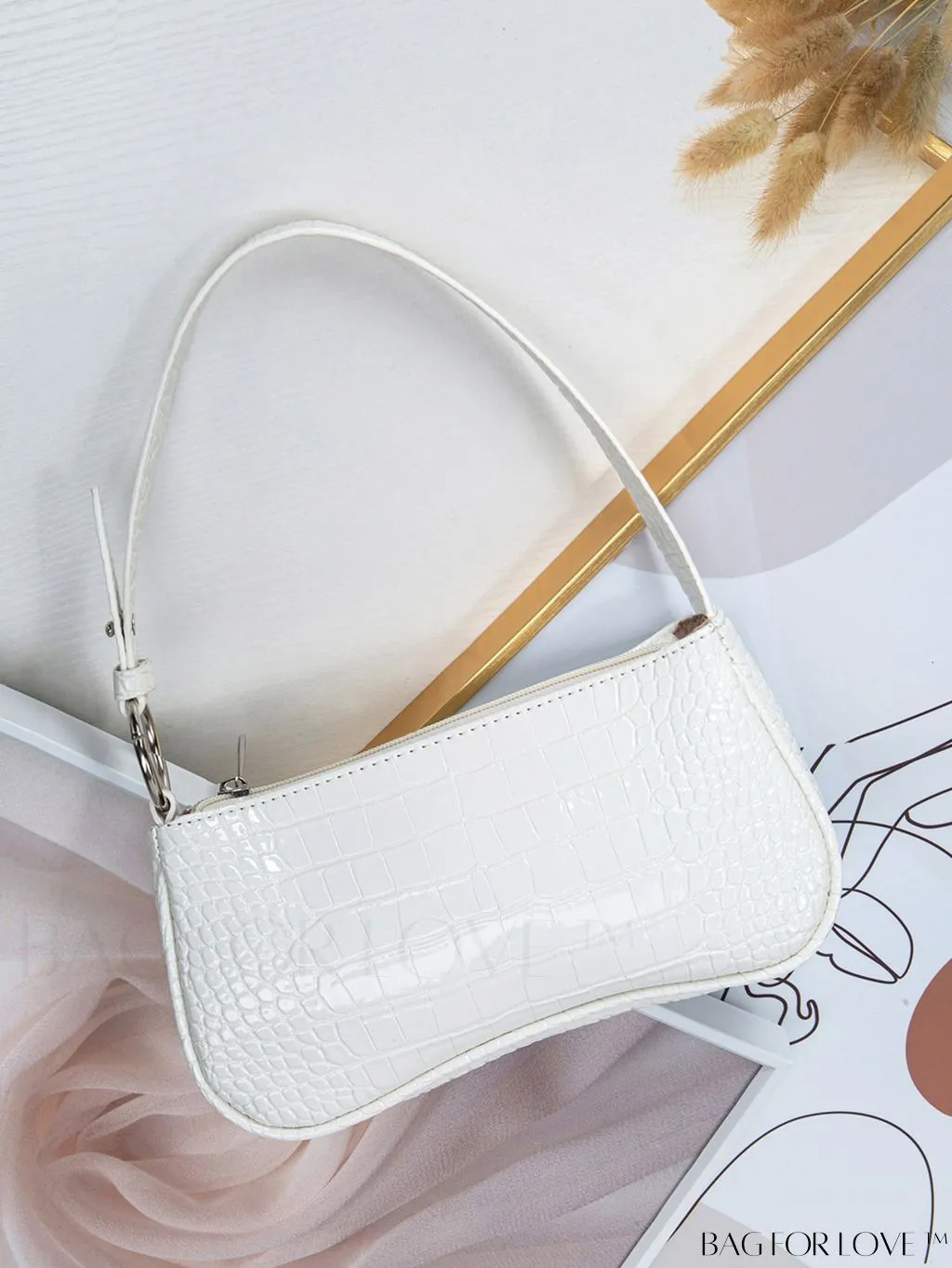 BagForLove - Embossed Crocodile Baguette: Sophisticated and Compact