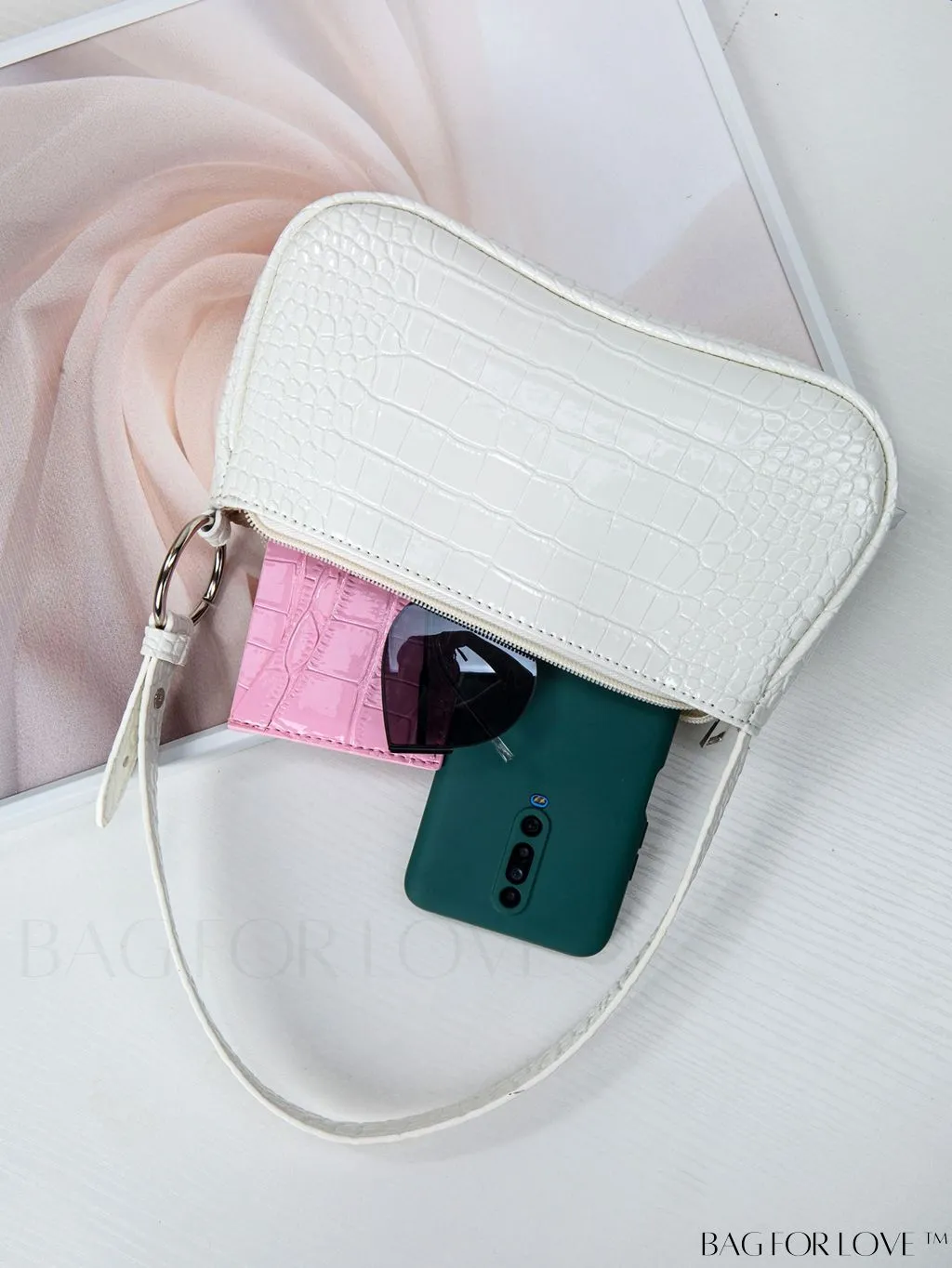 BagForLove - Embossed Crocodile Baguette: Sophisticated and Compact