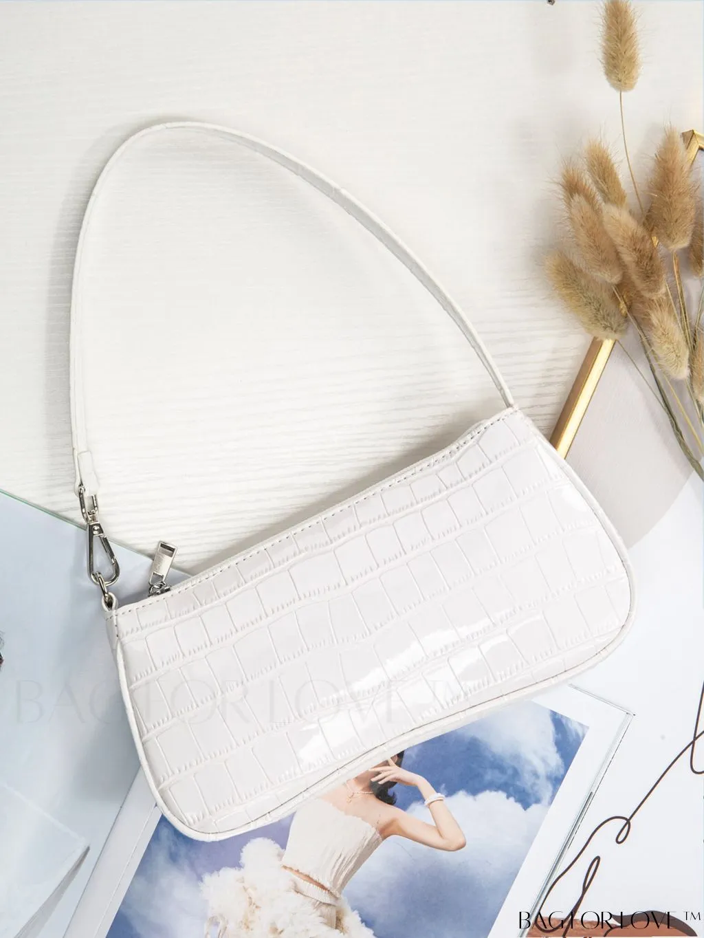 BagForLove - Embossed Crocodile Shoulder Bag
