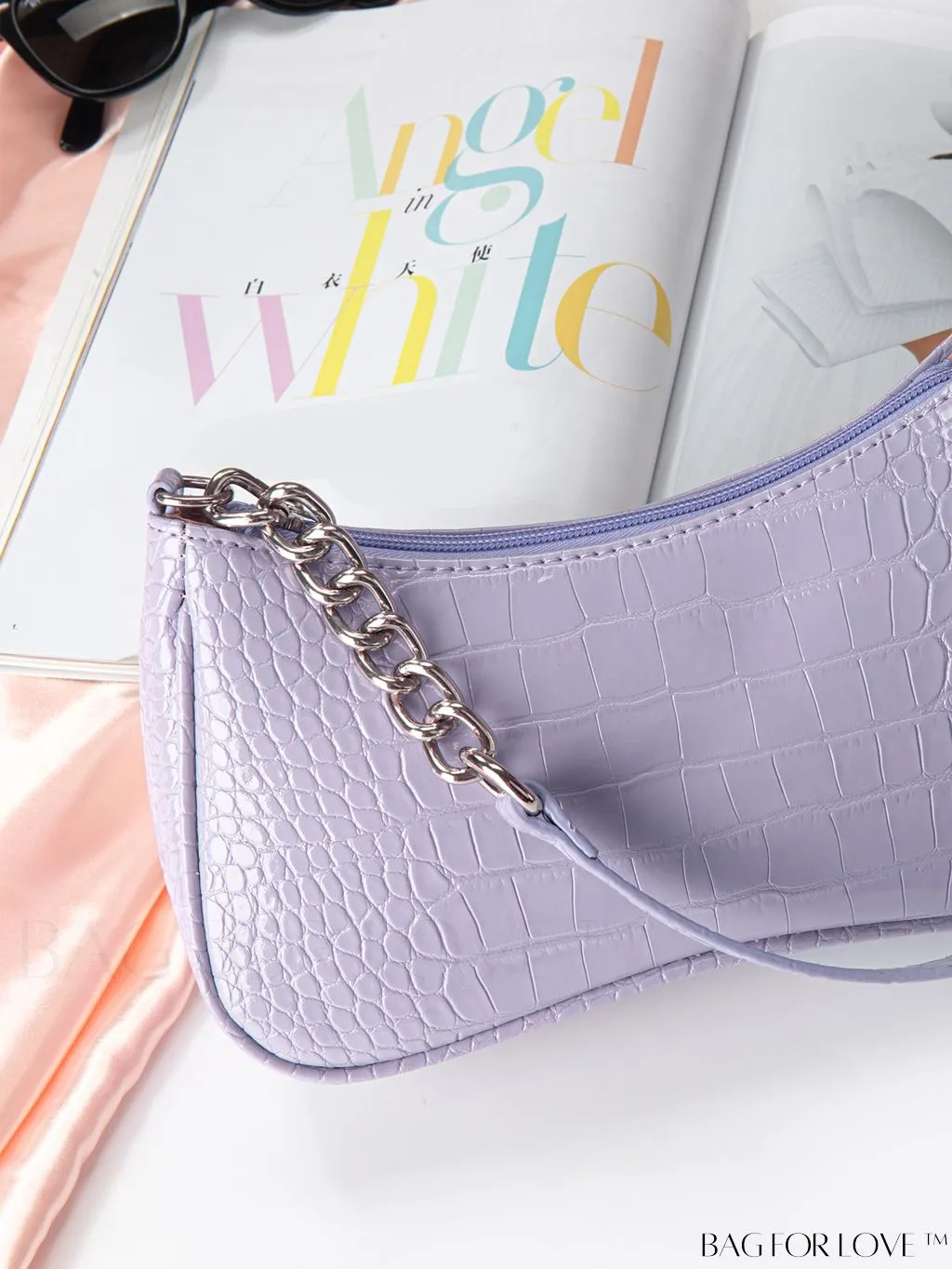BagForLove - Exquisite Crocodile-Embossed Baguette Handbag