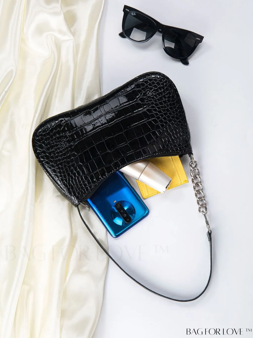 BagForLove - Exquisite Crocodile-Embossed Baguette Handbag