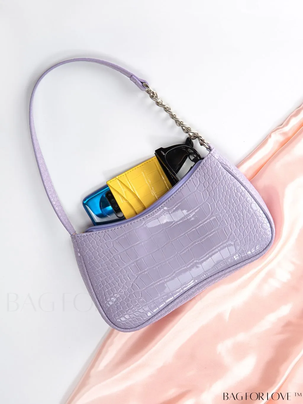 BagForLove - Exquisite Crocodile-Embossed Baguette Handbag