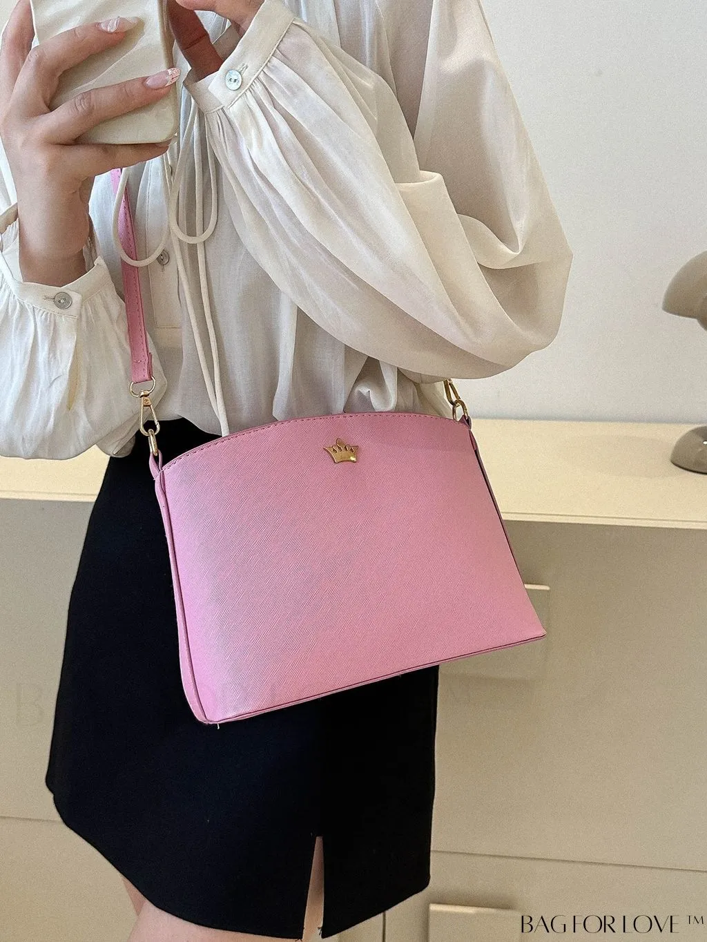 BagForLove - Sleek Black Crossbody Bag with Minimal Design