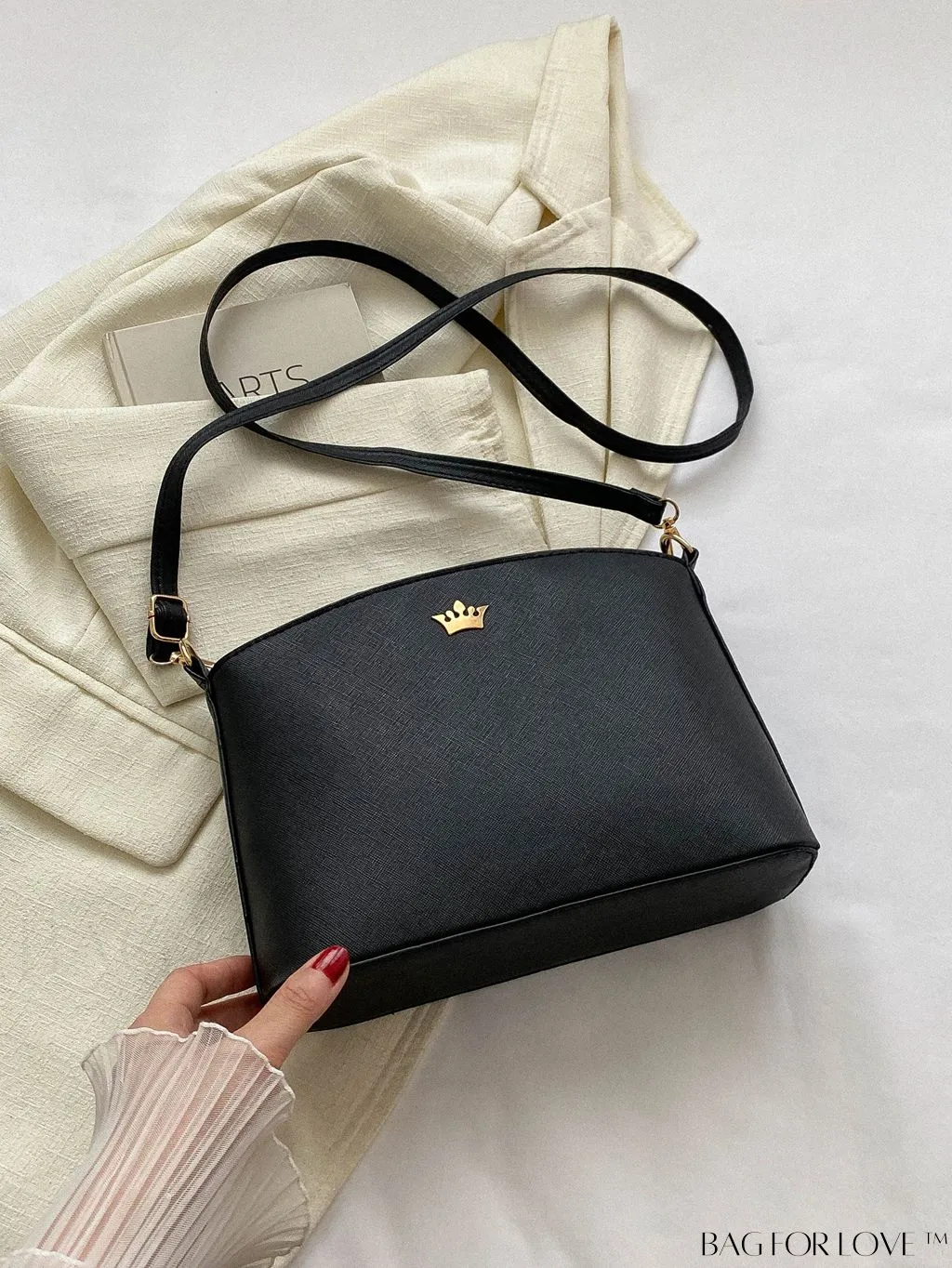BagForLove - Sleek Black Crossbody Bag with Minimal Design