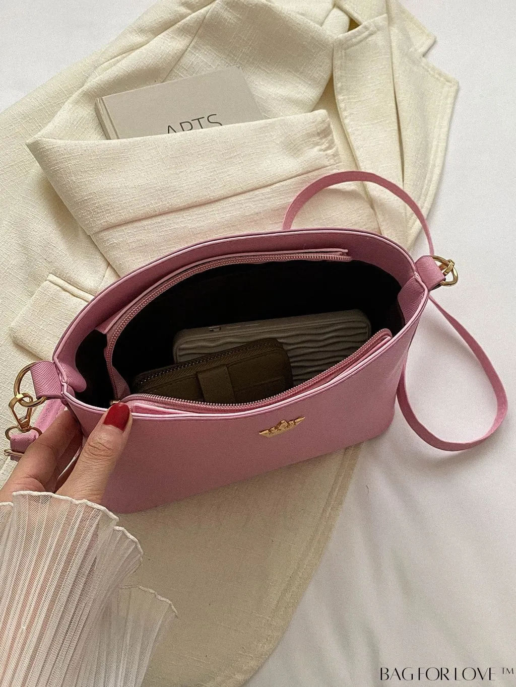 BagForLove - Sleek Black Crossbody Bag with Minimal Design