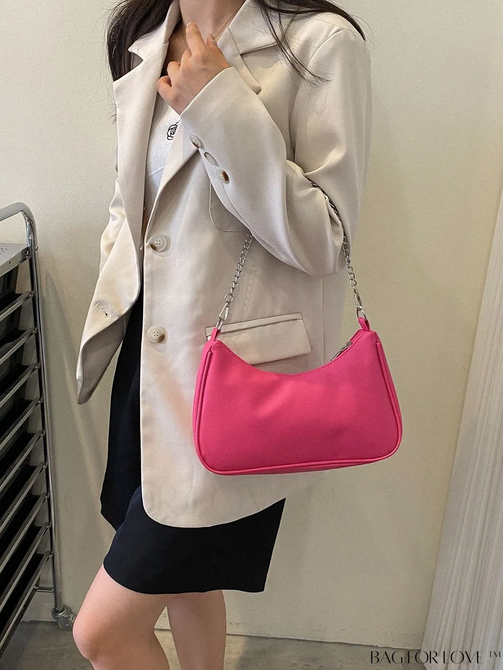 BagForLove - Sleek Chain Baguette Handbag