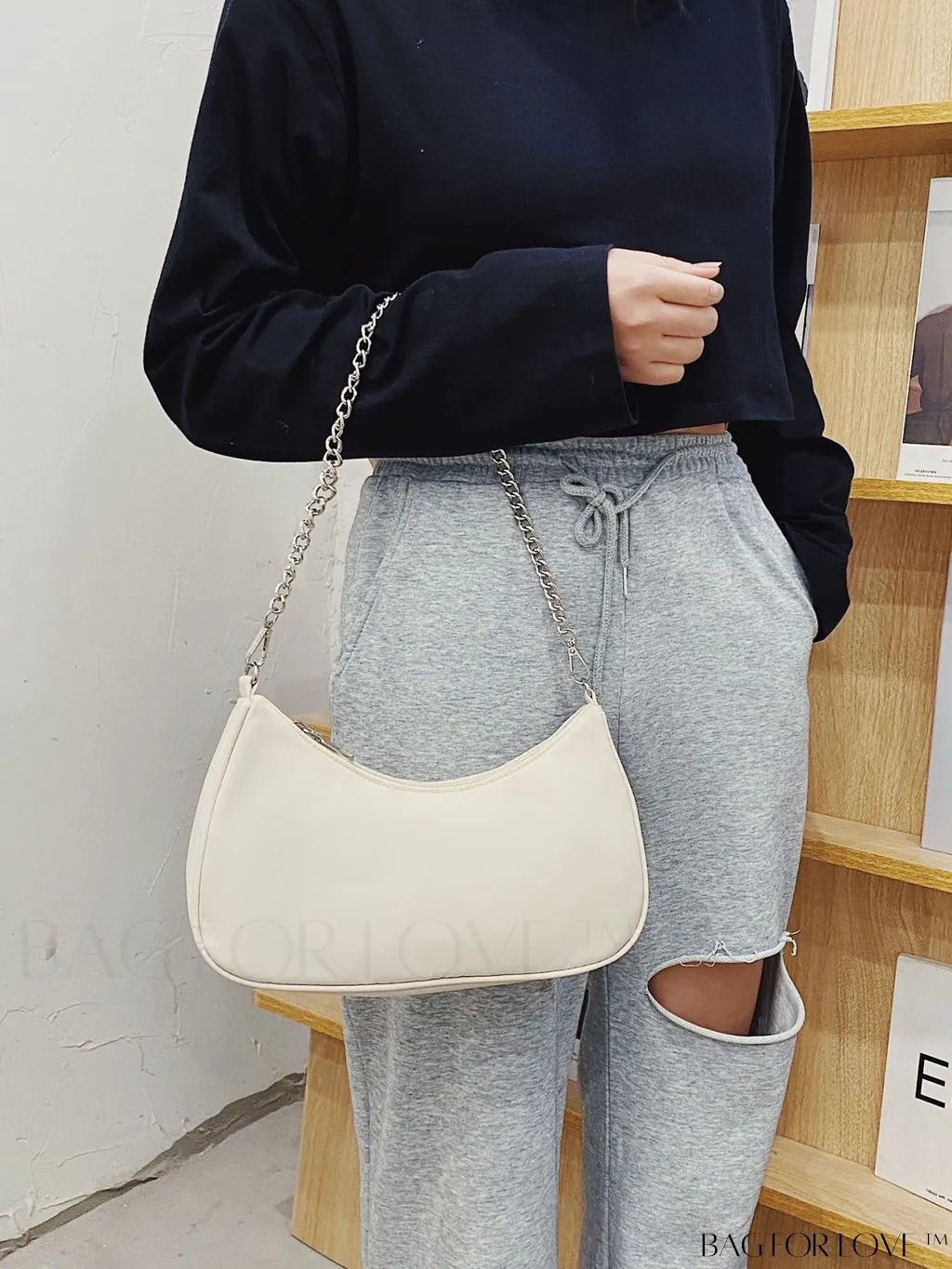 BagForLove - Sleek Chain Baguette Handbag