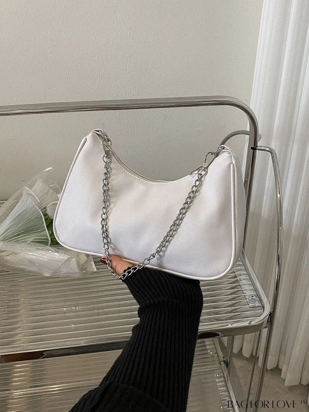 BagForLove - Sleek Chain Baguette Handbag