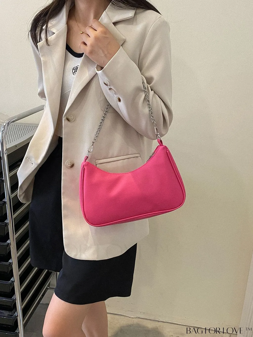 BagForLove - Sleek Chain Baguette Handbag