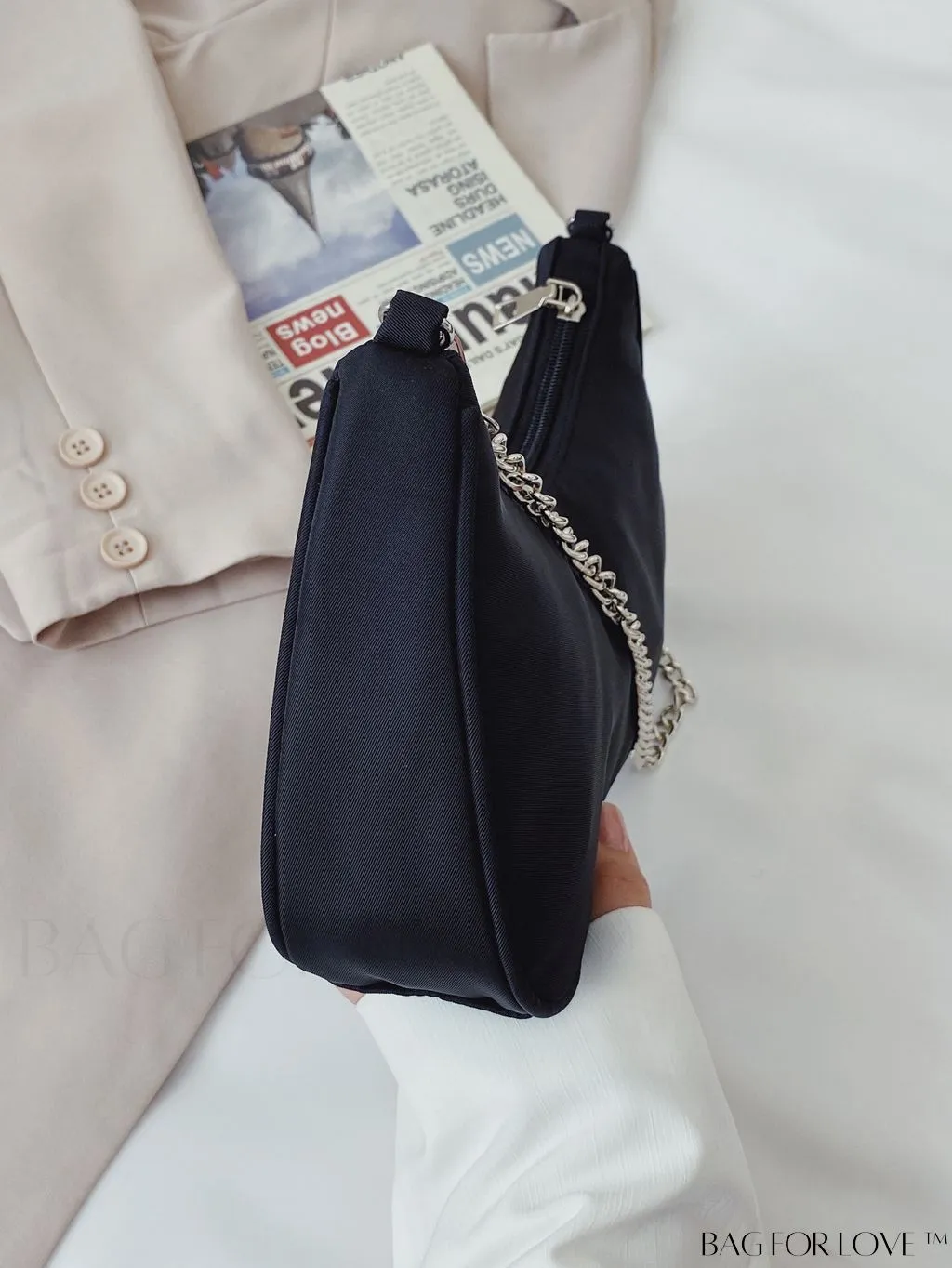 BagForLove - Sleek Chain Baguette Handbag