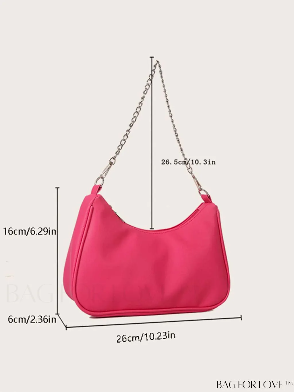 BagForLove - Sleek Chain Baguette Handbag
