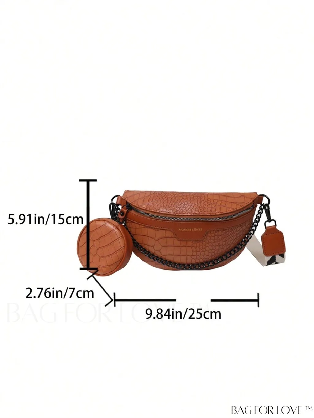 BagForLove - Stylish Crocodile Embossed PU Fanny Pack with Coin Purse