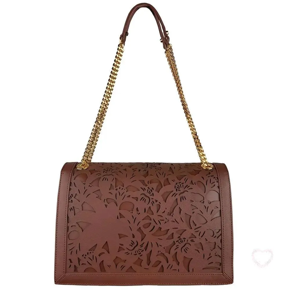 Baldinini Trend Brown Calfskin Women Crossbody Bag