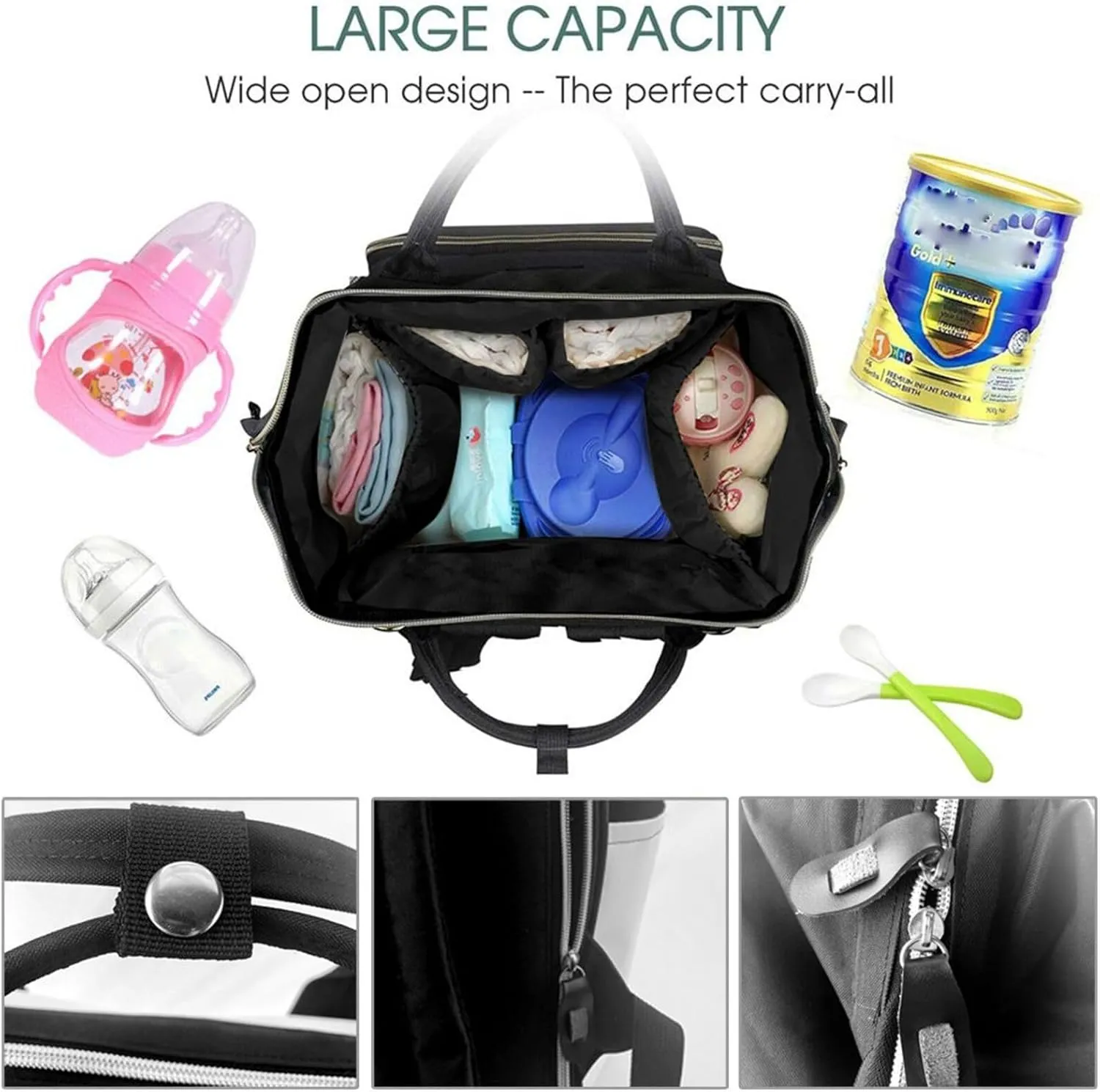 Ball Sport Diaper Bag Backpack For Baby Girls, Mom Waterproof Large Nappy Bags For Women