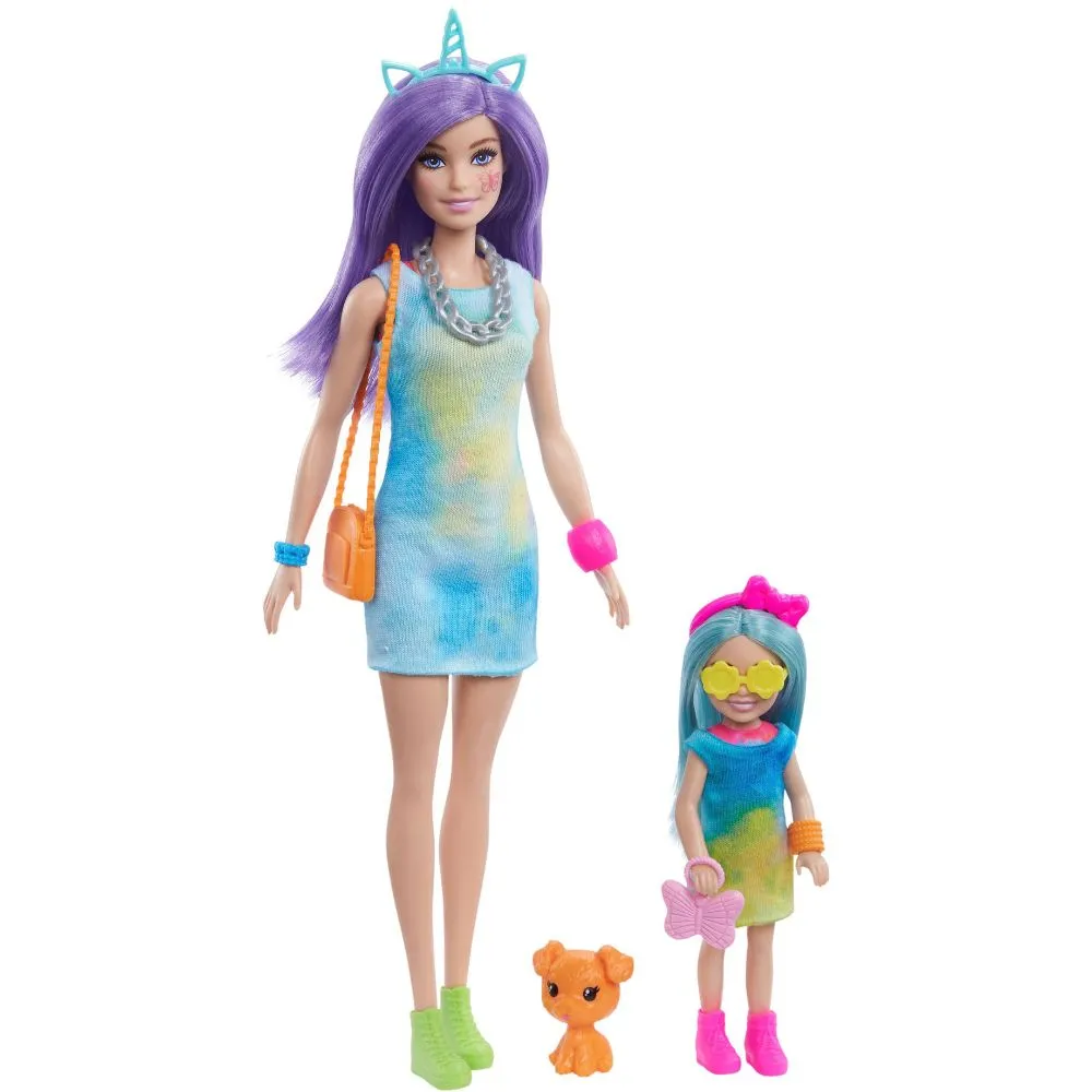 Barbie Doll Color Reveal Tie-Dye Fashion Maker With 2 Barbie Dolls