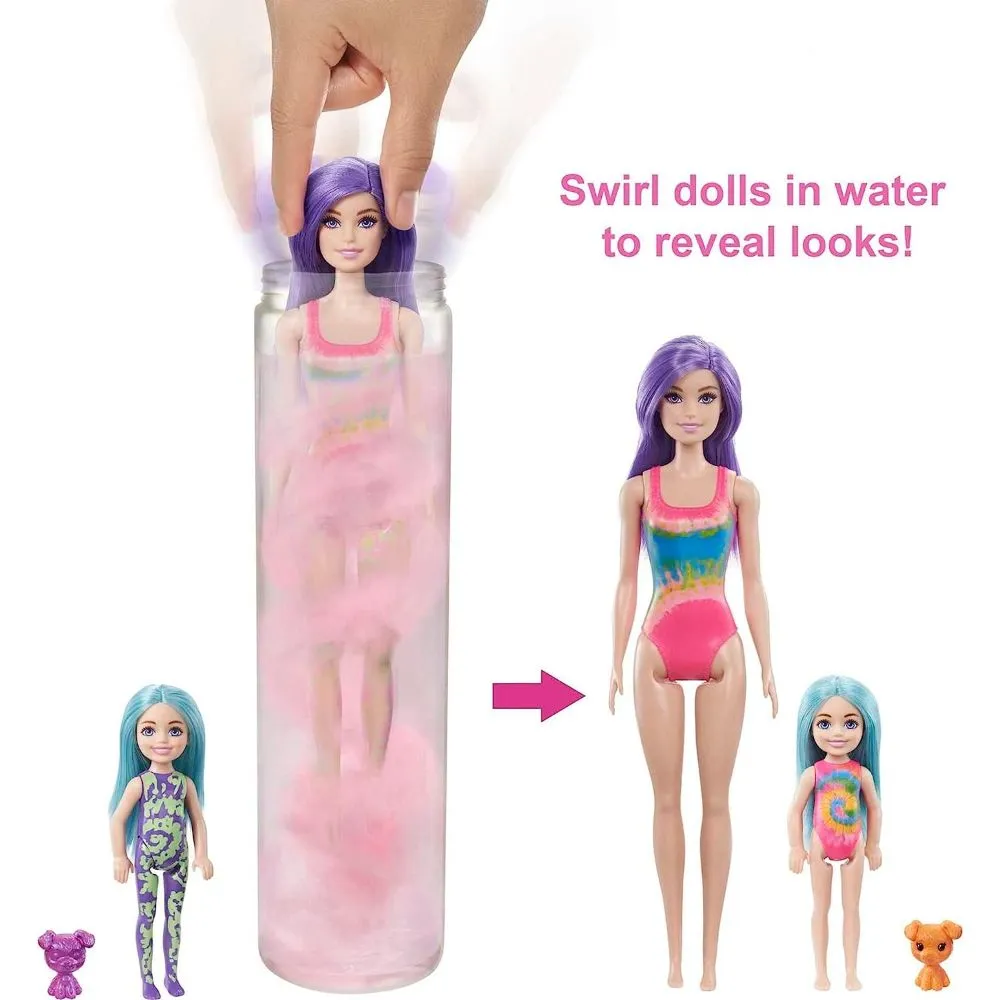 Barbie Doll Color Reveal Tie-Dye Fashion Maker With 2 Barbie Dolls