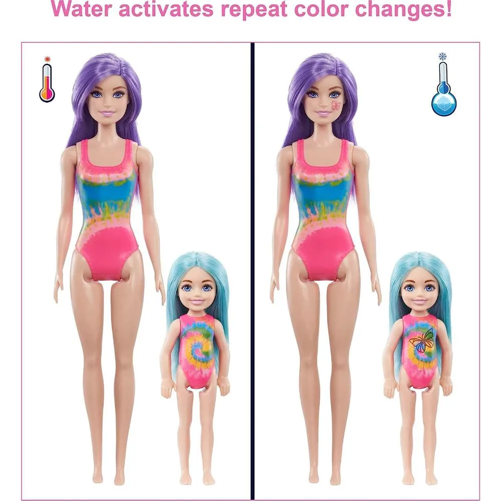 Barbie Doll Color Reveal Tie-Dye Fashion Maker With 2 Barbie Dolls