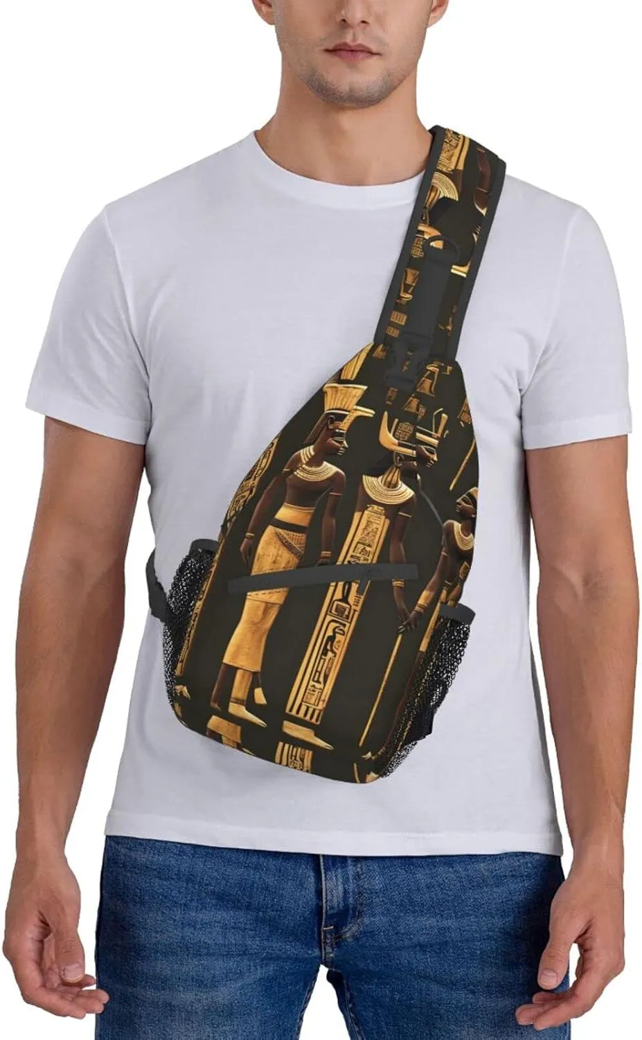 Basketball Print Crossbody Sling Backpack For Women Men,Sling Bag Travel Hiking Chest Bag Daypack
