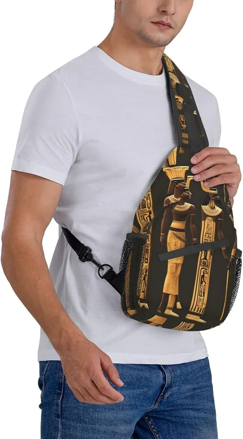Basketball Print Crossbody Sling Backpack For Women Men,Sling Bag Travel Hiking Chest Bag Daypack