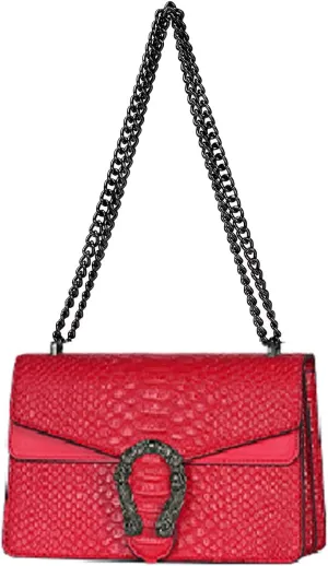 Bealin Women's Crossbody Shoulder Bag Retro Snake Print Square Satchel Handbag Chain Strap Clutch Leather Bag