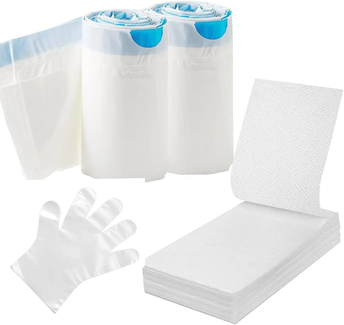 Bed Pan Liners with Absorbent Pads (Pack of 30) for Elderly Females Men Women Commode Liners Fit for Bedside Toilet Chair Bucket Portable Toilet Bags for Bedpans and Commode Buckets