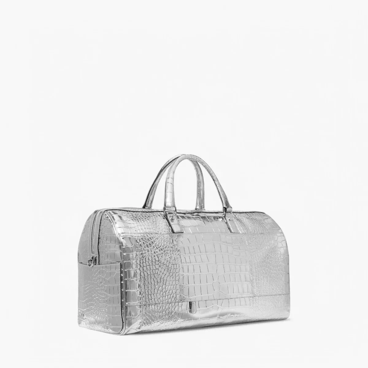 Bedford Travel Extra-Large Metallic Crocodile Embossed Leather Weekender Bag