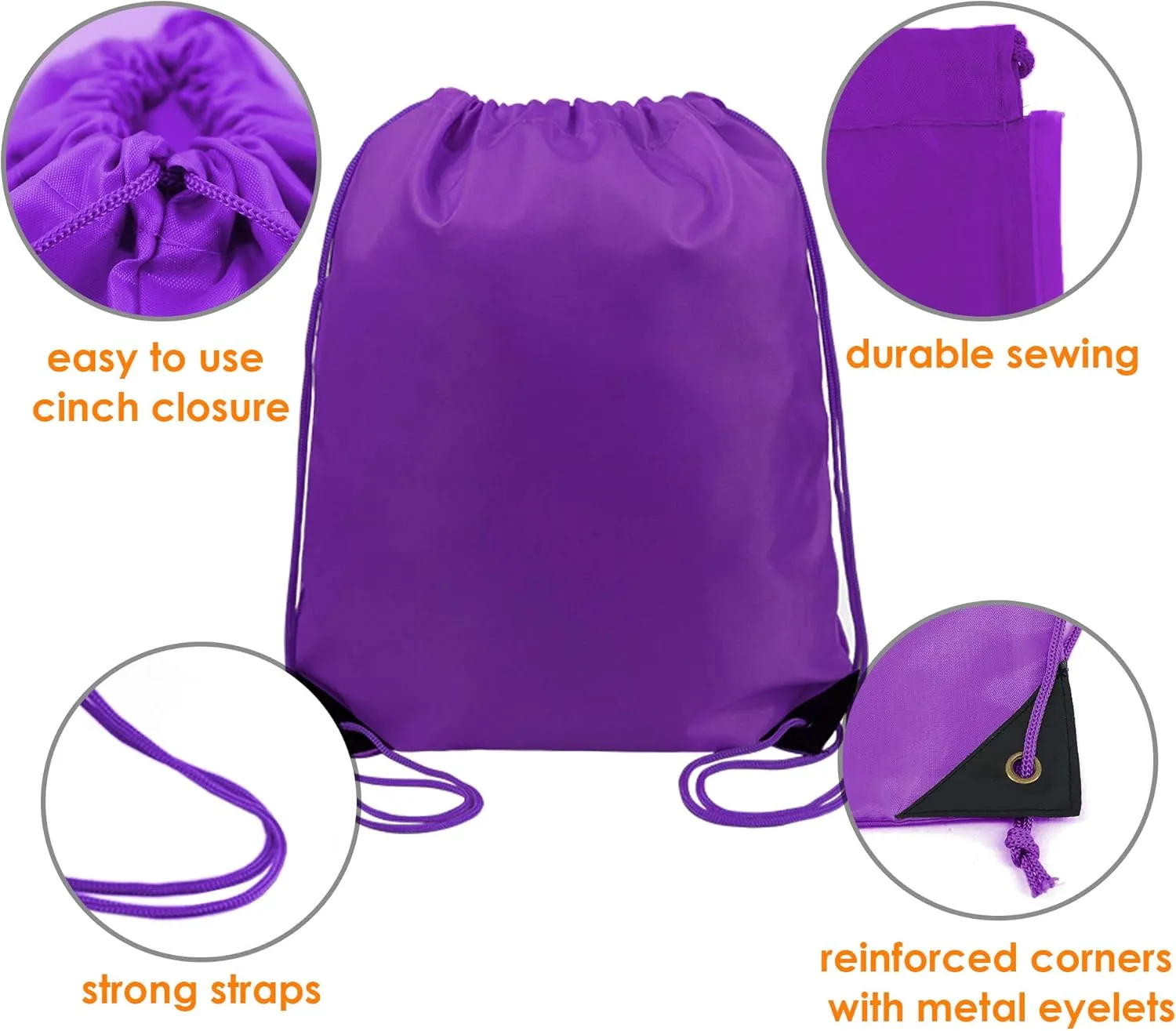 BeeGreen Drawstring Backpack Bags 20,30,50 Packs Reflective String Bags for Gym Sport Trip Cinch Sack DIY for Women Men