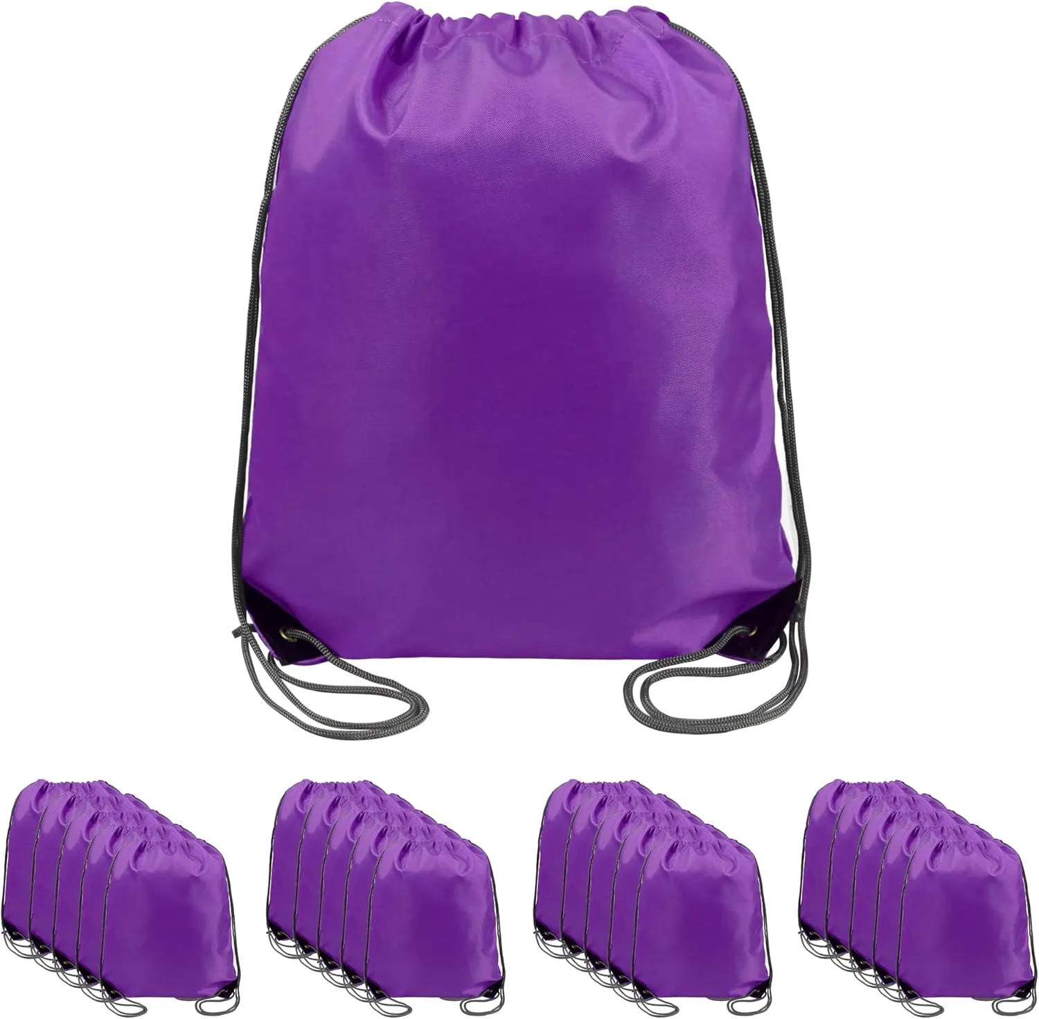 BeeGreen Drawstring Backpack Bags 20,30,50 Packs Reflective String Bags for Gym Sport Trip Cinch Sack DIY for Women Men