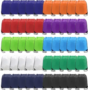 BeeGreen Drawstring Backpack Bags 20,30,50 Packs Reflective String Bags for Gym Sport Trip Cinch Sack DIY for Women Men