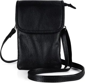befen Genuine Leather Small Crossbody Bags for Women Cell Phone Bag Cross Body Purses,Silver Zipper