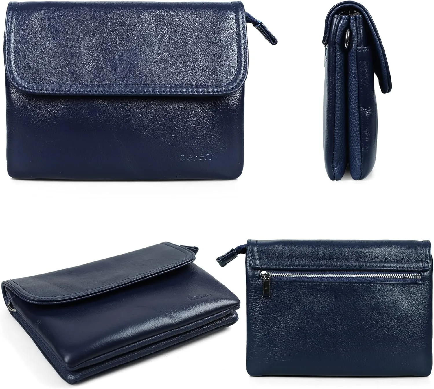 befen Genuine Leather Small Crossbody Bags for Women Cell Phone Bag Cross Body Purses,Silver Zipper