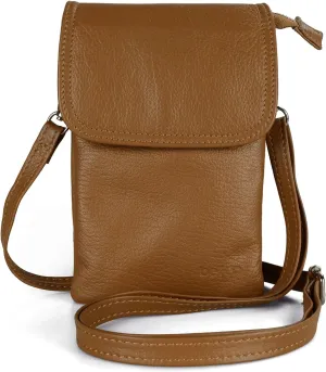 befen Genuine Leather Small Crossbody Bags for Women Cell Phone Bag Cross Body Purses,Silver Zipper