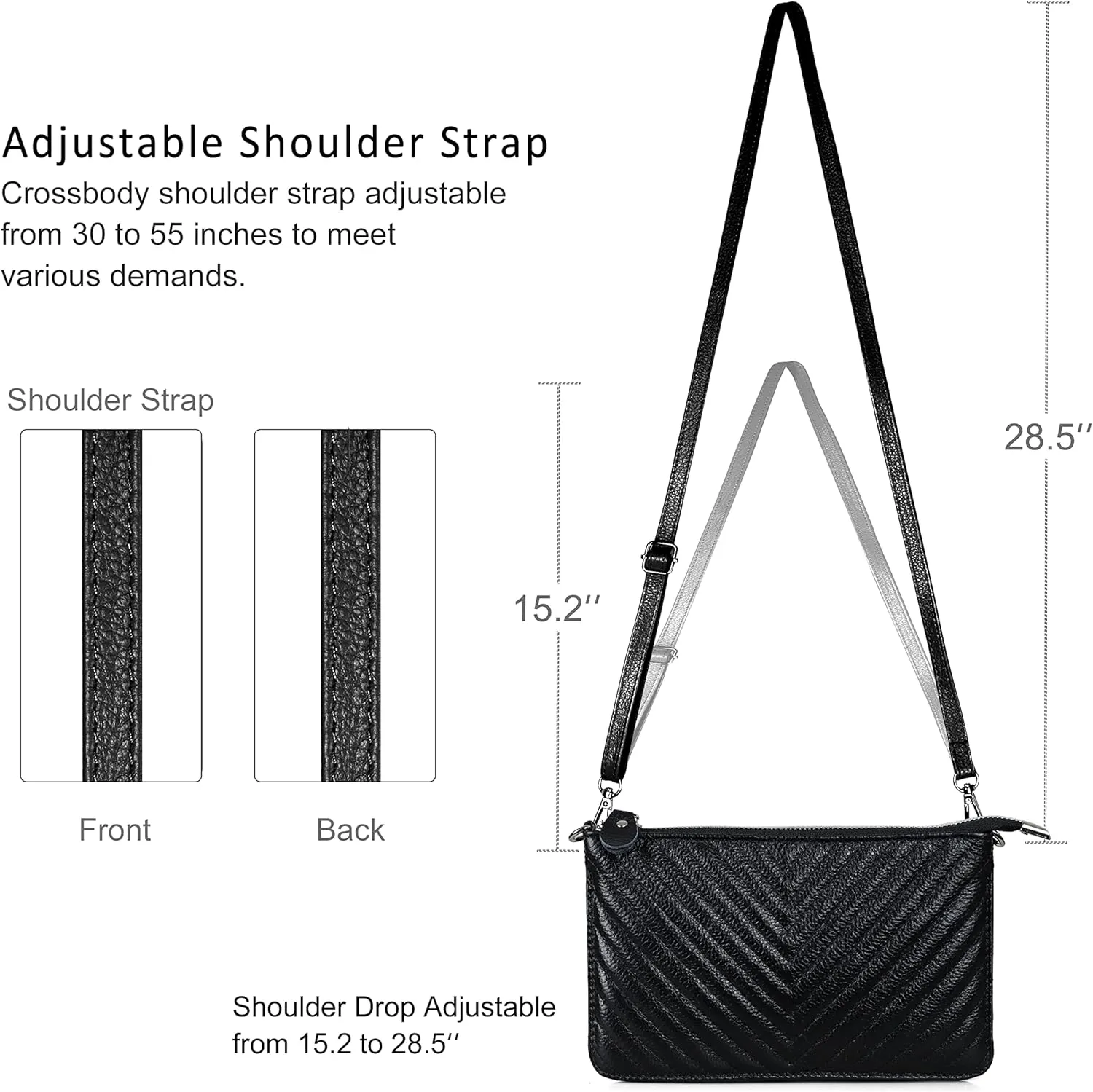 befen Genuine Leather Wristlet Clutch Wallet Purses Small Crossbody Bags for Women with RFID Blocking Card Slots
