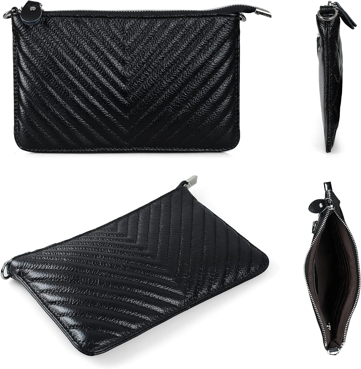 befen Genuine Leather Wristlet Clutch Wallet Purses Small Crossbody Bags for Women with RFID Blocking Card Slots