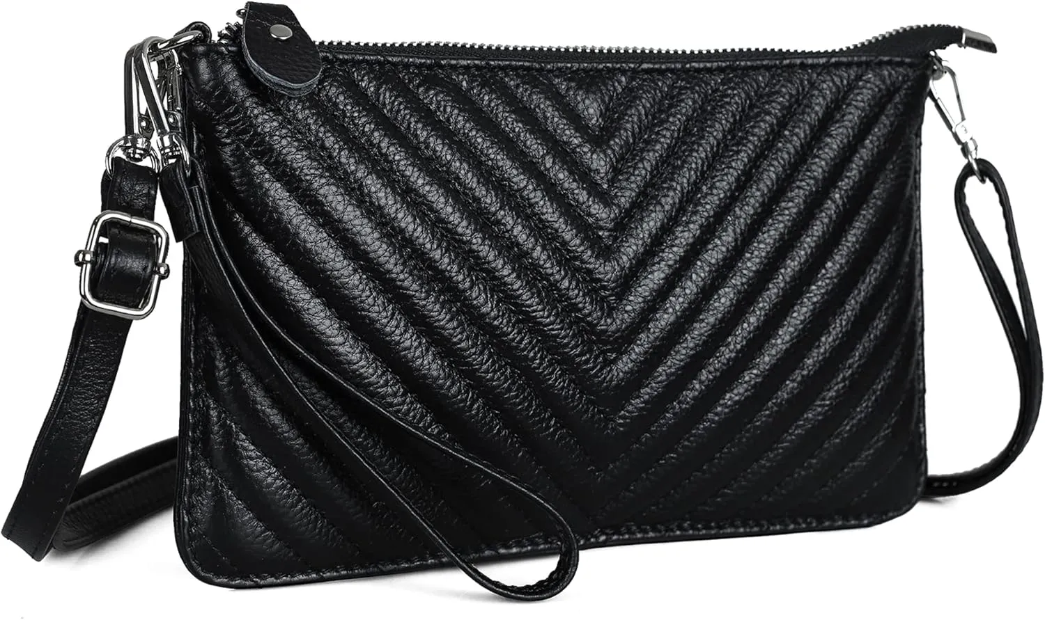 befen Genuine Leather Wristlet Clutch Wallet Purses Small Crossbody Bags for Women with RFID Blocking Card Slots