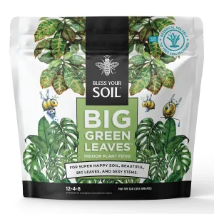 Big Green Leaves Indoor Plant Food - House Plant Fertilizer - Fast Acting Minerals  Superfood Sea Kelp | 4X More Concentrated Than Liquid Plant Food (1LB)