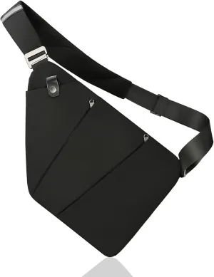 Black Anti Theft Crossbody Travel Bags Mens Sling Bag Over the Shoulder Bags for Women Gifts for Travelers