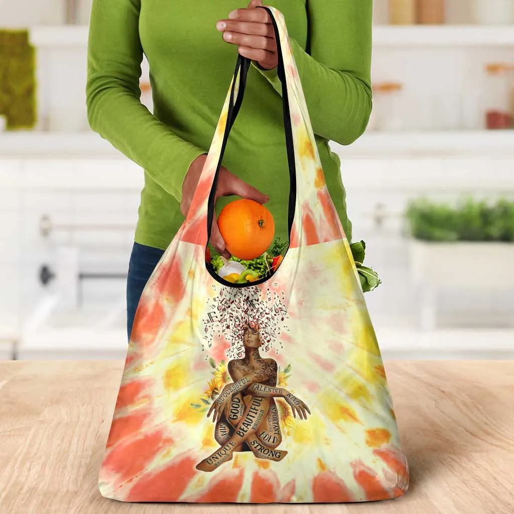 Black Queen Tie Dye Grocery Bag DT02