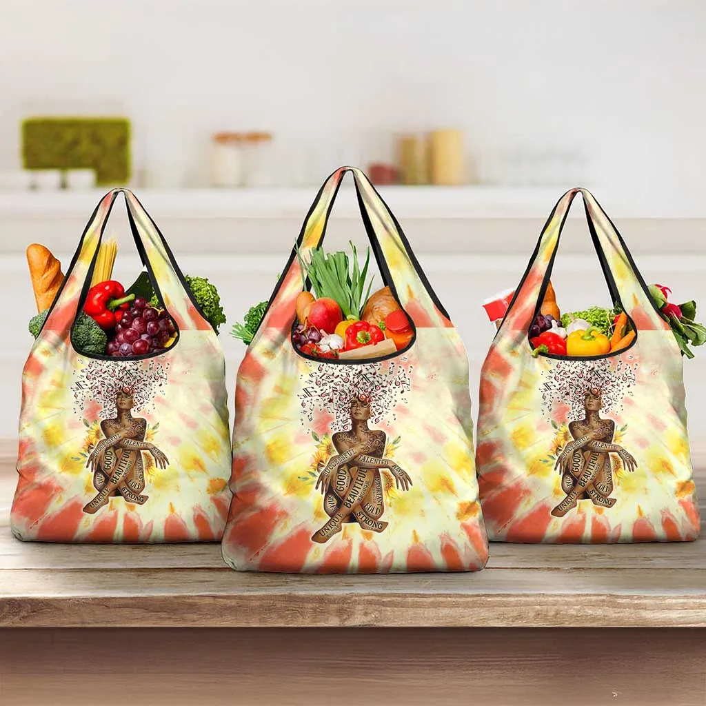 Black Queen Tie Dye Grocery Bag DT02