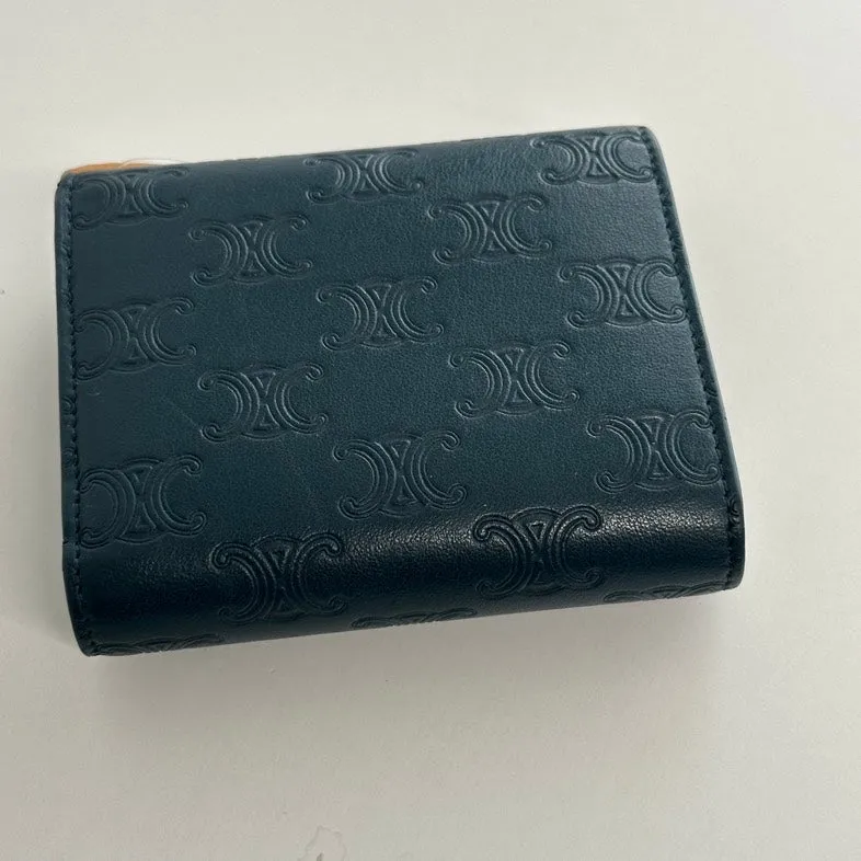 Black Wallet Triomphe Celine Leather Special deal Pre-loved Sleek and smooth