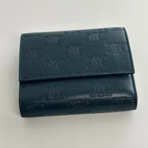 Black Wallet Triomphe Celine Leather Special deal Pre-loved Sleek and smooth