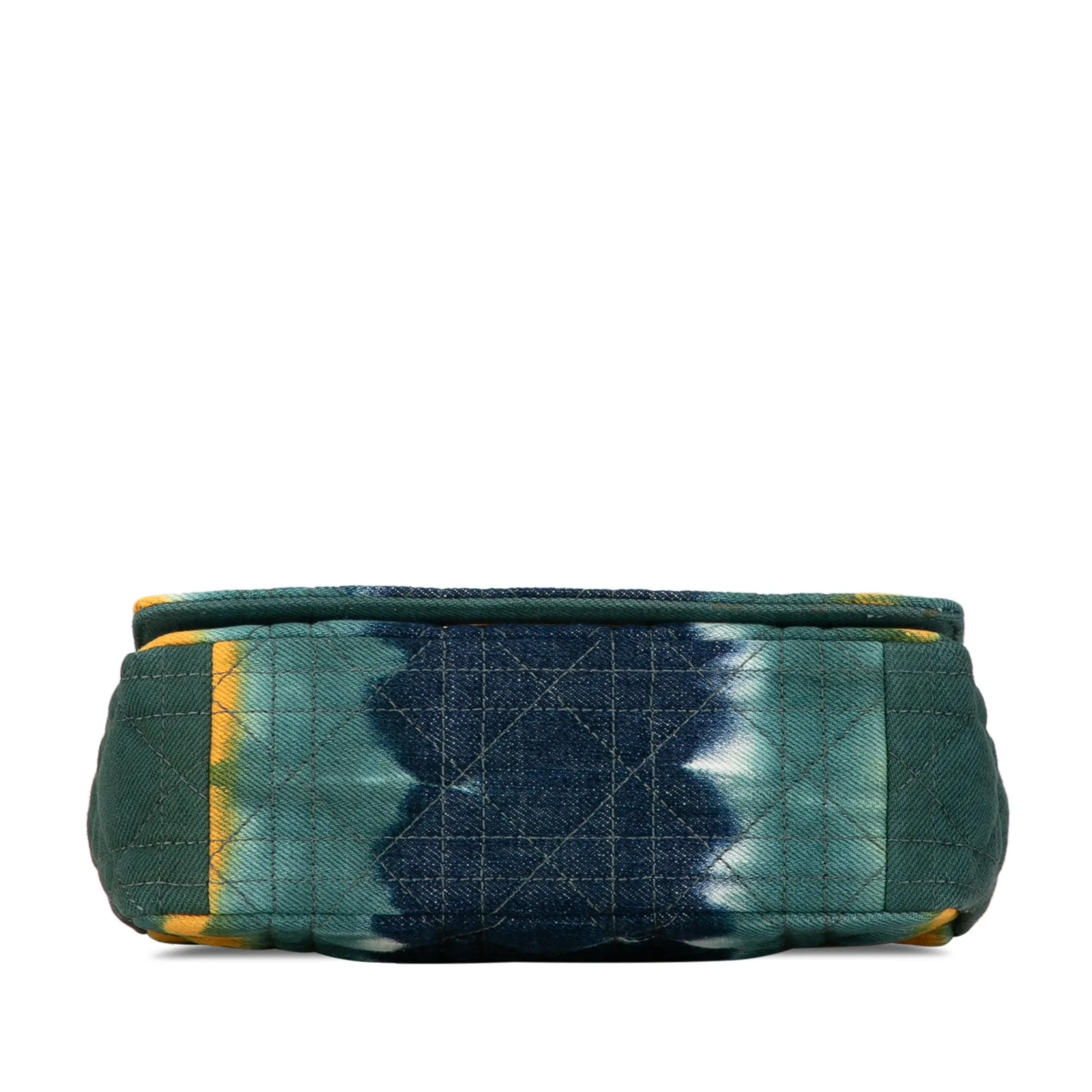 Blue Dior Small Denim Tie-Dye Cannage Caro Bag